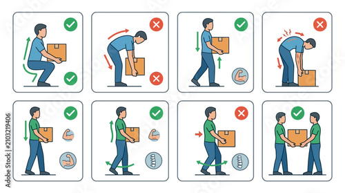 Correct and Incorrect Manual Handling and Safe Lifting Techniques