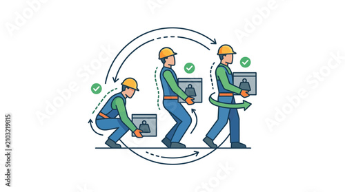 Bild auf Leinwand Manual handling guide for lifting heavy objects safely