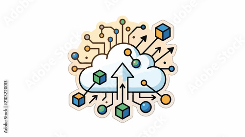 Cloud network with data cubes and connection points