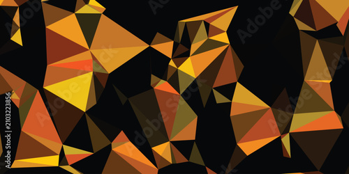 Fotografia Abstract low poly background with golden triangles, geometric mosaic pattern, da