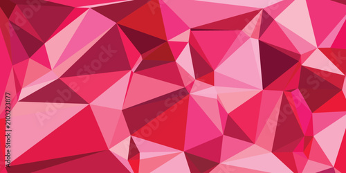 Billede på lærred Abstract low poly pink background, geometric crystalline texture, magenta polygo