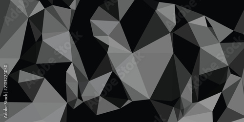 Photos Low poly abstract background, dark grey geometric pattern, faceted crystalline t