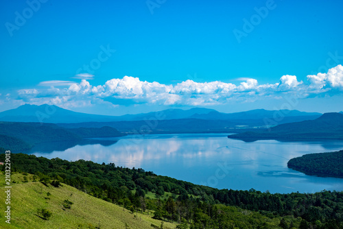 Lake Kussharo Scenic View from Bihoro Pass Hokkaido Japan