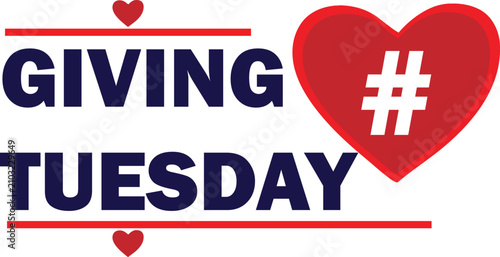 Charity Event Logo with Heart and Hashtag Symbol for Social Media Campaign