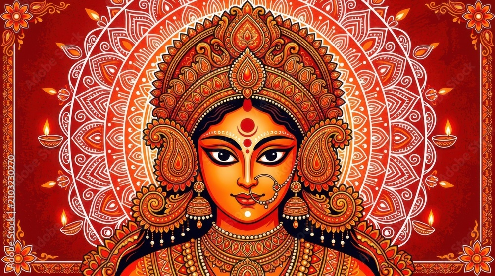 Obraz premium Traditional Durga Puja Artwork