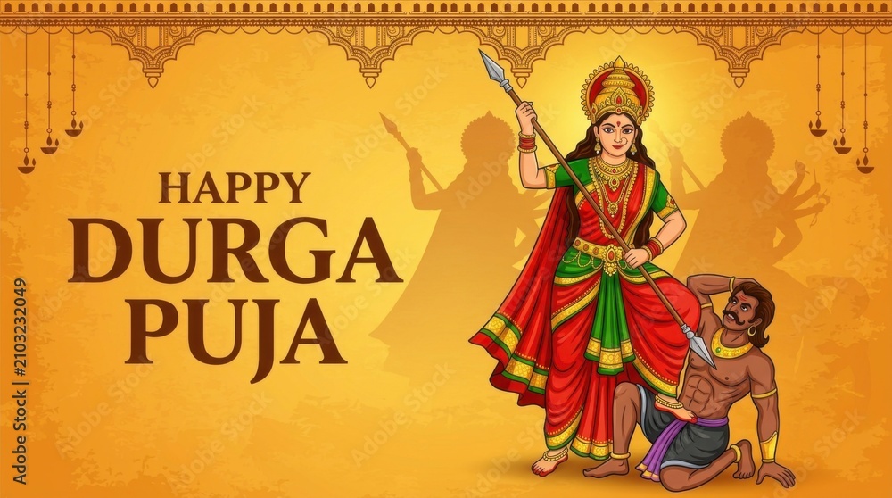 Obraz premium Happy Durga Puja Greeting