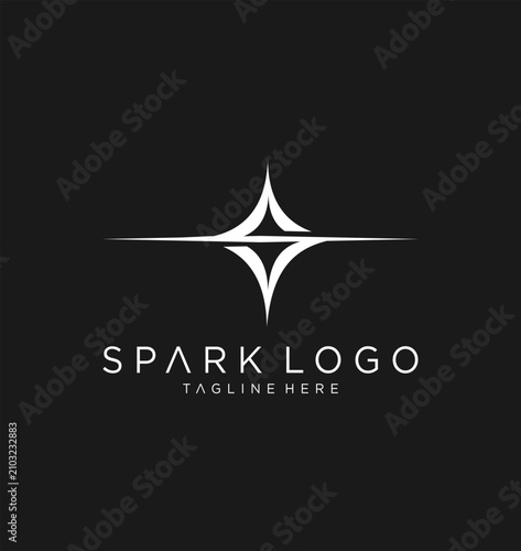Spark Logo Design Minimalist Abstract Starburst.