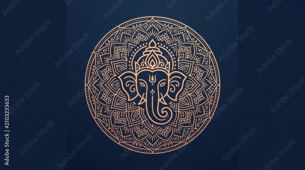 Naklejka premium Ganesha Mandala Logo