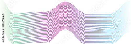 Canvastavla Abstract wave pattern composed of parallel flowing lines with a gradient transit