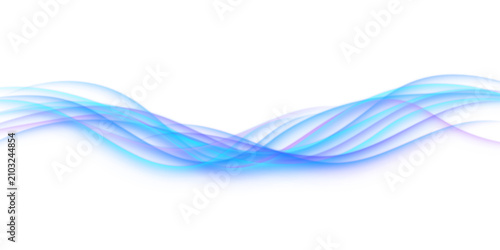 Bild auf Leinwand Glowing abstract wave lines with blue and purple fluid light curves creating fut
