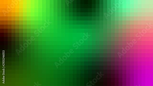Abstract green pixel mosaic gradient background texture