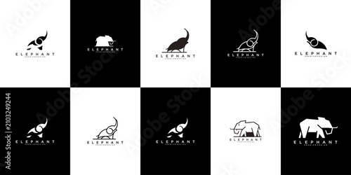 Canvastavla Collection of Elephant Logos and Icons.