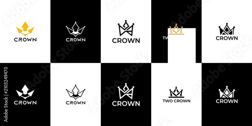Konstfotografi Crown Logo Collection Royal Emblem Set.