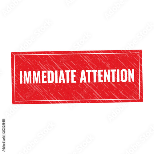 Quadro su tela Red immediate attention stamp sign with grunge texture