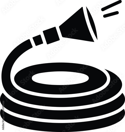 Vászonkép Black Icon Of Coiled Garden Hose