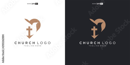 Photos Christian Church Logo Design with Dove and Cross.