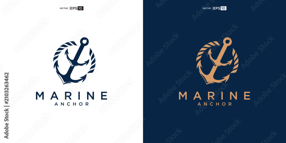 Fototapeta premium Marine Anchor Logo Design Nautical Symbol 4.