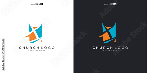 Fotografie Modern Abstract Church Logo Design 1.