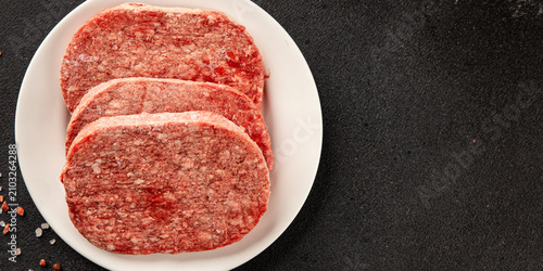 Frozen cutlet meat food food preparation tasty snack fresh and delicious gourmet food background on the table rustic food top view copy space
