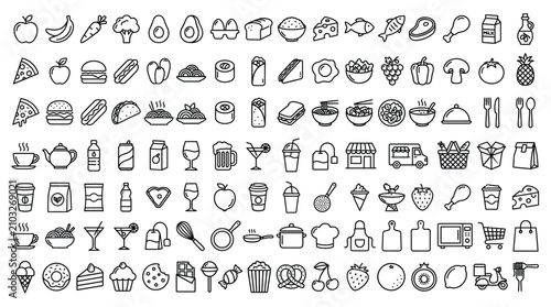 Foto Set of 30 outline icons related to navigation, gps, location, route