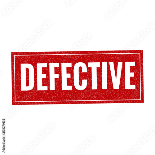 Фотография Red defective stamp sign with grunge texture