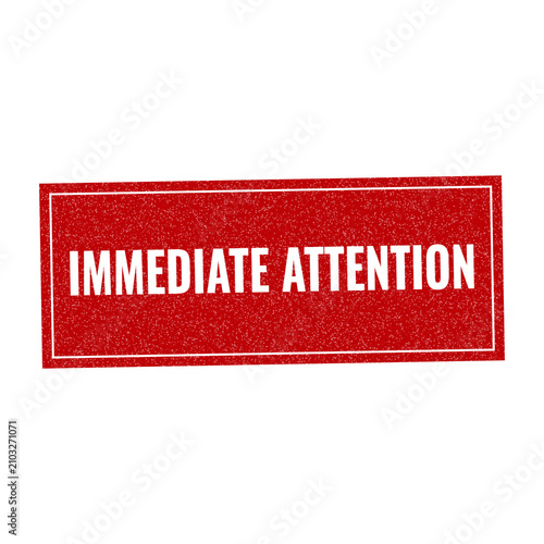 Foto Red immediate attention stamp sign with grunge texture