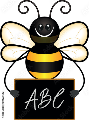 Schilderij op canvas Spelling Bee With ABC Chalkboard