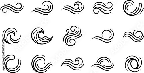 Patriotic swirls waves independence day graphic elements for american celebrations