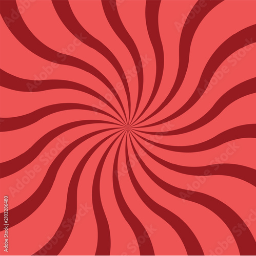 Retro dark red shiny starburst background. Sunburst abstract texture. Vector illustration.
