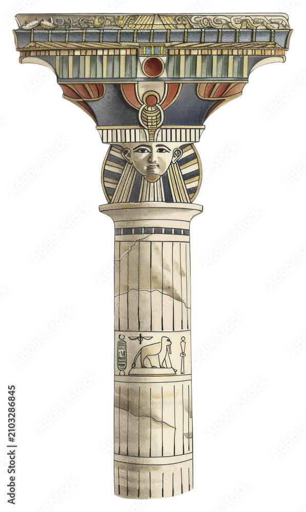 Obraz premium PNG Ancient Egyptian architectural column illustration