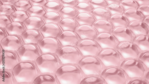Konstfotografi Close‑up of tightly packed glossy pinkish‑white spheres with subtle ridges on a seamless background