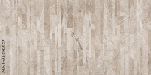 Cuadro en lienzo Premium Beige Marble Strip Mosaic Texture Background for Luxury Hotel Lobby, Mod