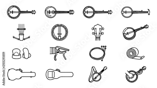 Foto Guitar Accessories Line Icon Set