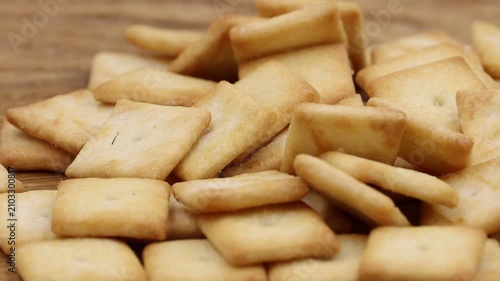 Salty Crackers Close Up Shot