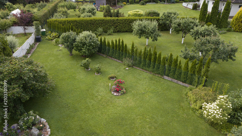 aerial view of garden