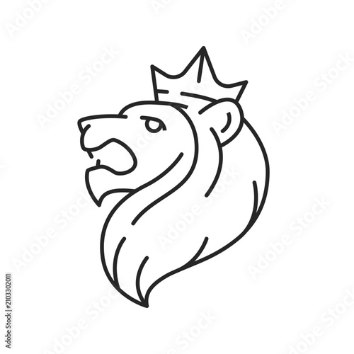 Canvas Print Judah Lion linear icon