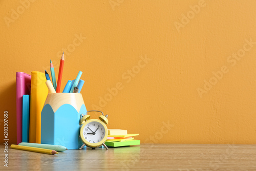 School supplies with books,...
