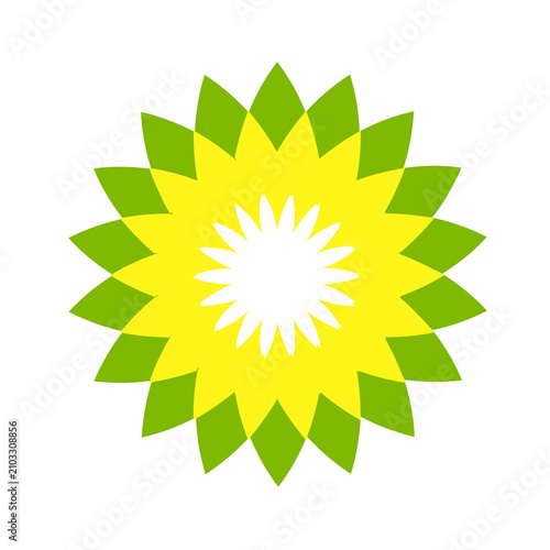 Abstract Geometric Flower Logo with Symmetrical Petals