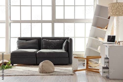 Interior of messy living ro...