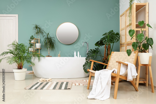 Interior of bathroom with g...