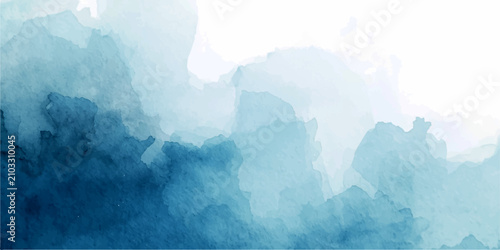 Foto Abstract Watercolor Wash A serene abstract art piece featuring soft blue watercolor washes and gentle gradients, evoking a sense of tranquility and calm, perfect for contemplative backgrounds