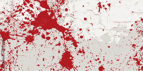 Canvas Print Bloody Impact A stark white surface is dramatically splattered with vibrant red blood, creating a visually arresting and unsettling abstract pattern that evokes a sense of shock and intense emotion