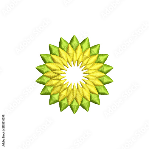 Geometric Flower Embroidery Patch Design