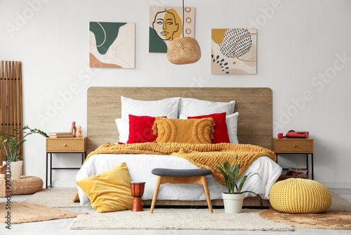 Interior of stylish bedroom...