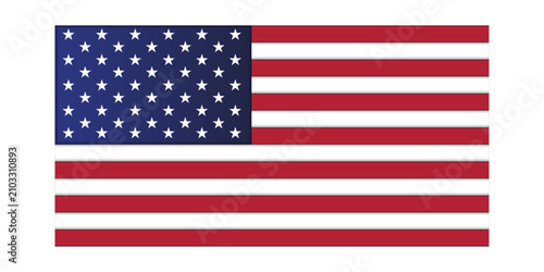 Quadro su tela United States of America flag with red and white stripes white stars on blue fie