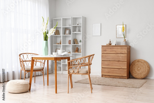 Interior of dining room wit...