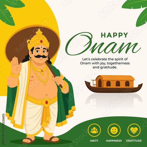 Happy Onam Celebration Vector Post