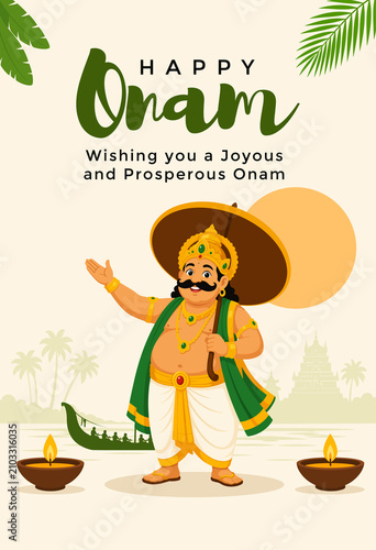 Happy Onam Celebration Vector Post