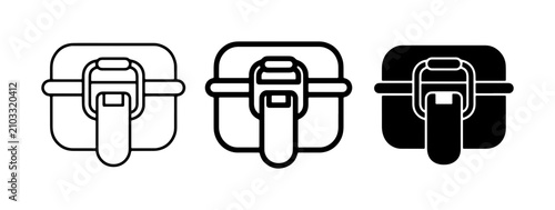Lock Box Icons, Security Container Vector Graphics, Secure Storage Symbols, Safety Clasp Illustrations