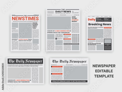 Graphical layout newspaper template. the daily newspaper vintage design template